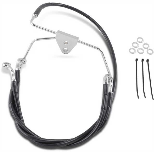 DRAG SPECIALTIES 96 - 07 FLHT/X +4BLK FRT BRK LINE KIT (660411 - 4BLK) - DRIVEN Canada's Powersports 660411 - 4BLK