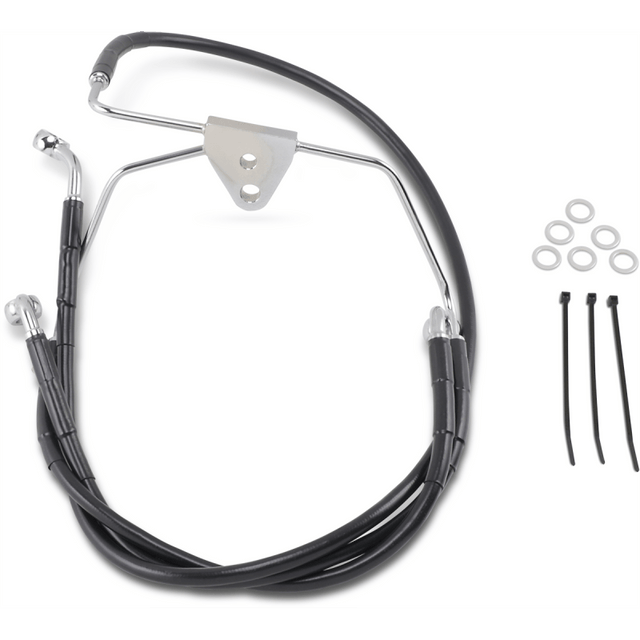 DRAG SPECIALTIES 96 - 07 FLHT/X +8BLK FRT BRK LINE KIT (660411 - 8BLK) - DRIVEN Canada's Powersports 660411 - 8BLK