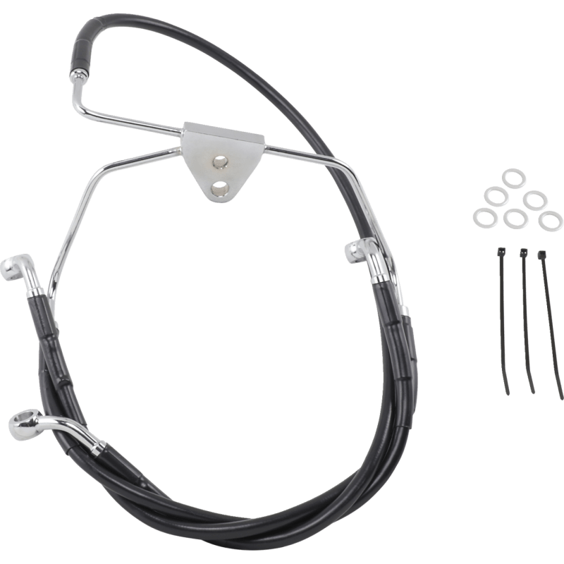 DRAG SPECIALTIES 96 - 07 FLHT/X FRT BRAKE LINE KIT - DRIVEN Canada's Powersports 660411 - BLK