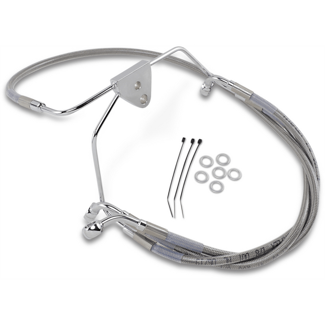 DRAG SPECIALTIES 96 - 07 FLHT/X FRT S/S BRAKE LINE KIT +4 (660411 - 4) - DRIVEN Canada's Powersports 660411 - 4
