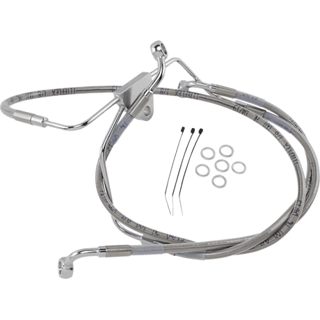 DRAG SPECIALTIES 96 - 07 FLHT/X FRT S/S BRAKE LINE KIT +6 (660411 - 6) - DRIVEN Canada's Powersports 660411 - 6