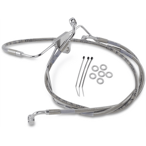 DRAG SPECIALTIES 96 - 07 FLHT/X FRT S/S BRAKE LINE KIT +6 (660411 - 6) - DRIVEN Canada's Powersports 660411 - 6
