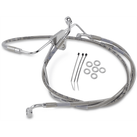 DRAG SPECIALTIES 96 - 07 FLHT/X FRT S/S BRAKE LINE KIT +6 (660411 - 6) - DRIVEN Canada's Powersports 660411 - 6