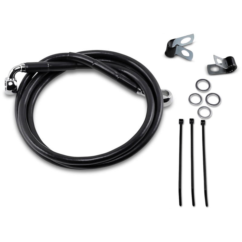 DRAG SPECIALTIES 99 - 07 FXST +6 FRT BRAKE LINE KIT (640210 - 6BLK) - DRIVEN Canada's Powersports 640210 - 6BLK
