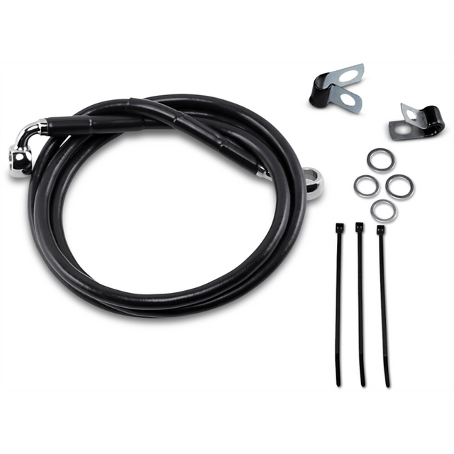 DRAG SPECIALTIES 99 - 07 FXST +6 FRT BRAKE LINE KIT (640210 - 6BLK) - DRIVEN Canada's Powersports 640210 - 6BLK