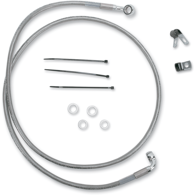DRAG SPECIALTIES 99 - 07 FXST FRT S/S BRAKE LINE KIT +8 (640210 - 8) - DRIVEN Canada's Powersports 640210 - 8