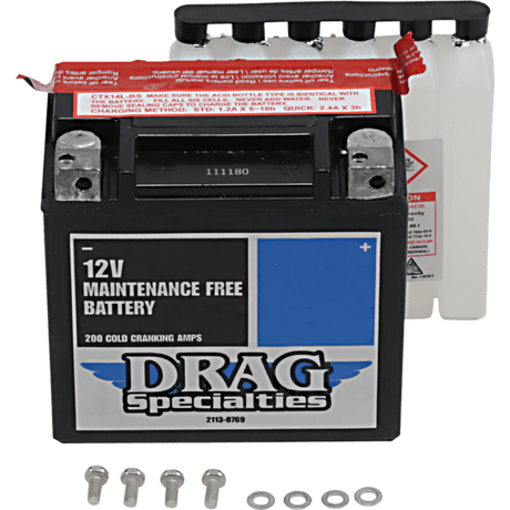 DRAG SPECIALTIES BATTERY YTX14LBSFT DRAG (CTX14L - BS FT) - DRIVEN Canada's Powersports CTX14L - BS FT
