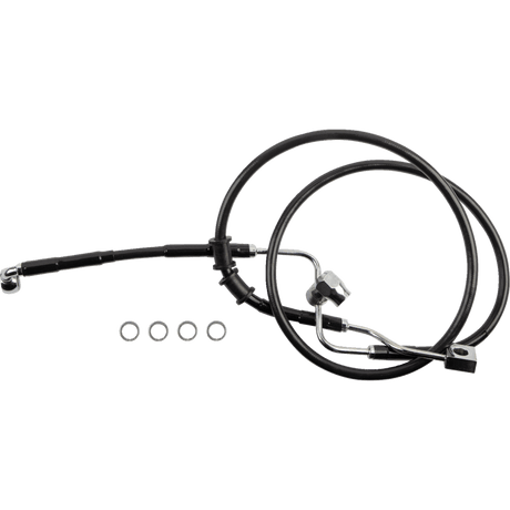 DRAG SPECIALTIES BRAKE LINE RR ABS (618598 - BLK) - DRIVEN Canada's Powersports 618598 - BLK