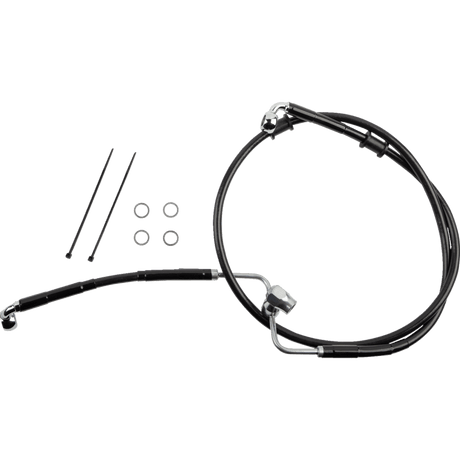 DRAG SPECIALTIES BRAKE LINE RR NON ABS (618607 - BLK) - DRIVEN Canada's Powersports 618607 - BLK