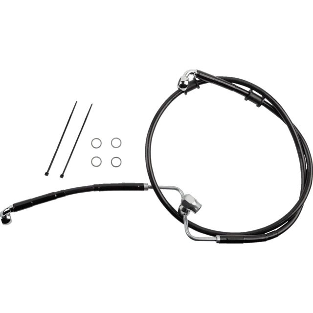 DRAG SPECIALTIES BRAKE LINE RR NON ABS (618607 - BLK) - DRIVEN Canada's Powersports 618607 - BLK