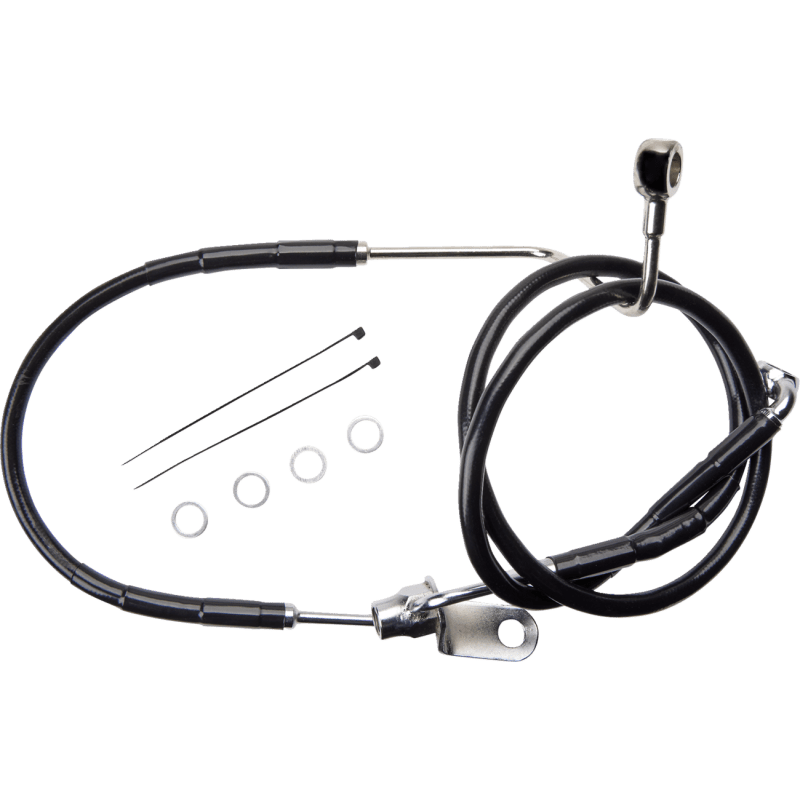 DRAG SPECIALTIES BRAKE LINE RR NON ABS (621225 - BLK) - DRIVEN Canada's Powersports 621225 - BLK