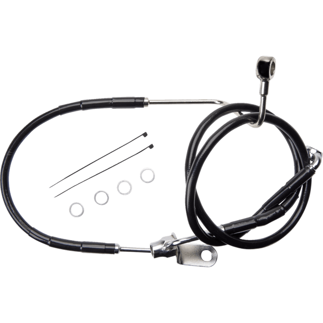 DRAG SPECIALTIES BRAKE LINE RR NON ABS (621225 - BLK) - DRIVEN Canada's Powersports 621225 - BLK