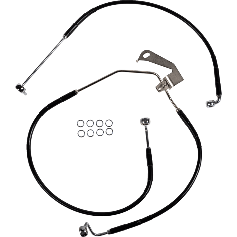 DRAG SPECIALTIES BRAKE LINE RR NON ABS (640232 - BLK) - DRIVEN Canada's Powersports 640232 - BLK