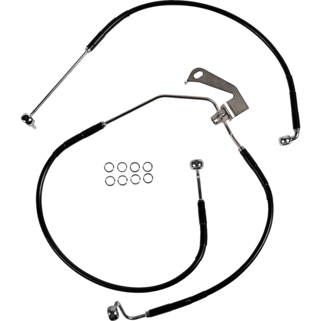 DRAG SPECIALTIES BRAKE LINE RR NON ABS (640232 - BLK) - DRIVEN Canada's Powersports 640232 - BLK