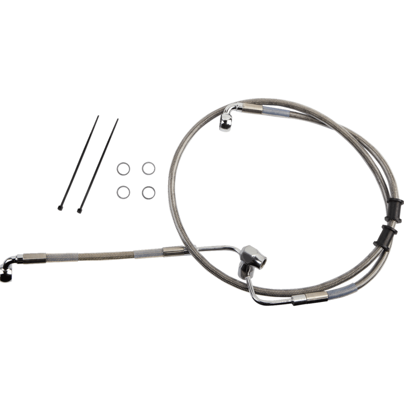 DRAG SPECIALTIES BRAKE LINE RR NON ABS SS (618607) - DRIVEN Canada's Powersports 618607