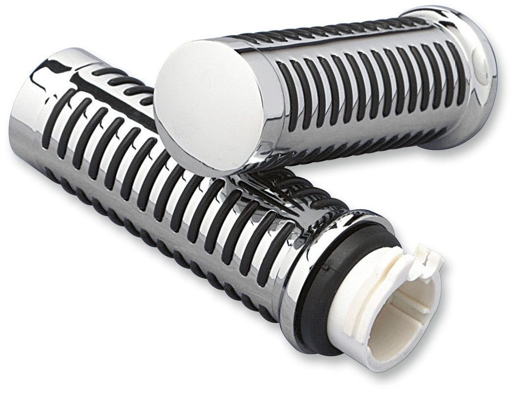DRAG SPECIALTIES CHROME O - RING DESIGN GRIPS 73 - UP (PR) (DS - 243186) - DRIVEN Canada's Powersports DS - 243186