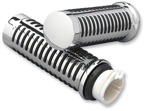 DRAG SPECIALTIES CHROME O - RING DESIGN GRIPS 73 - UP (PR) (DS - 243186) - DRIVEN Canada's Powersports DS - 243186