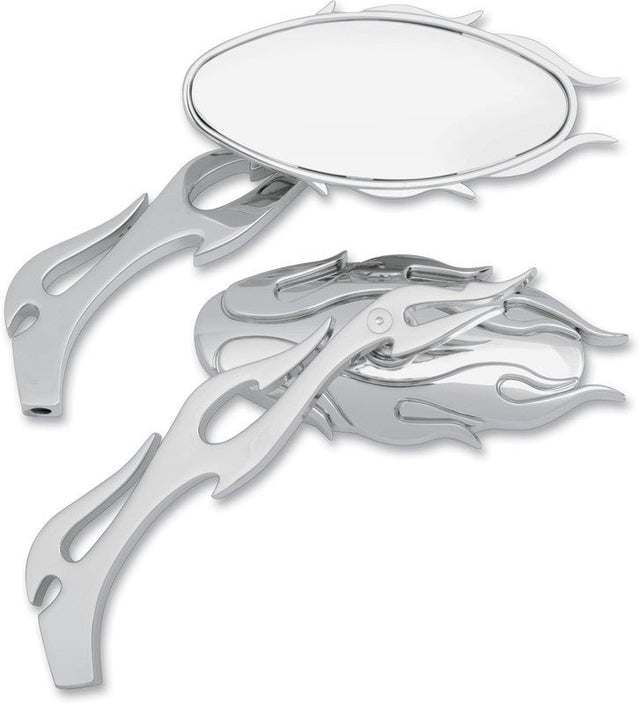 DRAG SPECIALTIES FLAME OVAL CHROME (PR) - DRIVEN Canada's Powersports 0640 - 0484