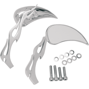 DRAG SPECIALTIES FLAME TEARDROP W/6" FLAME STE PR - DRIVEN Canada's Powersports 0640 - 0116