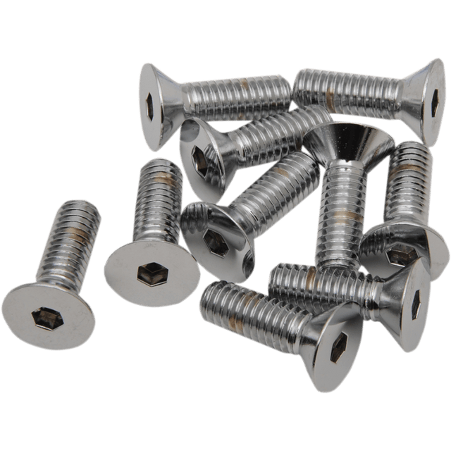 DRAG SPECIALTIES FLATHEAD SCREW (10) 5/16 - 18*1 CY - CHROME (MPB579) - DRIVEN Canada's Powersports 632393175975MPB579