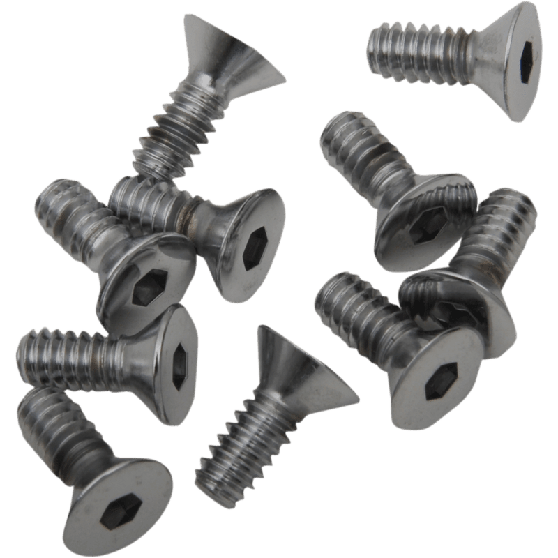 DRAG SPECIALTIES FLATHEAD SCREWS (10) 10 - 24*3/4 CY - CHROME - Driven Powersports Inc.632393175883MPB570