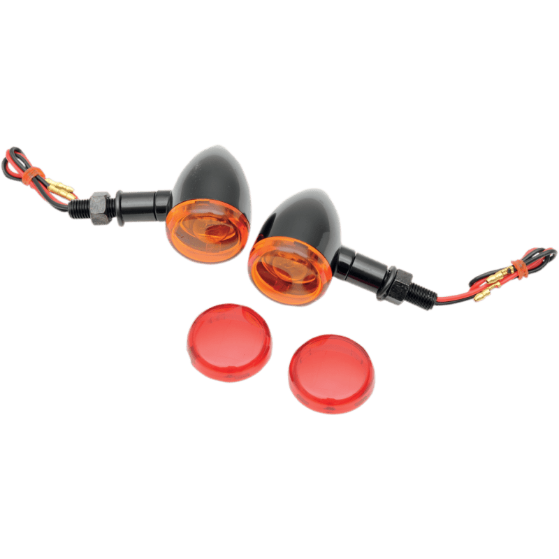 DRAG SPECIALTIES GL/BLK DUECE LIGHTS AMB/RED STUD PR - DRIVEN Canada's Powersports 2040 - 1041