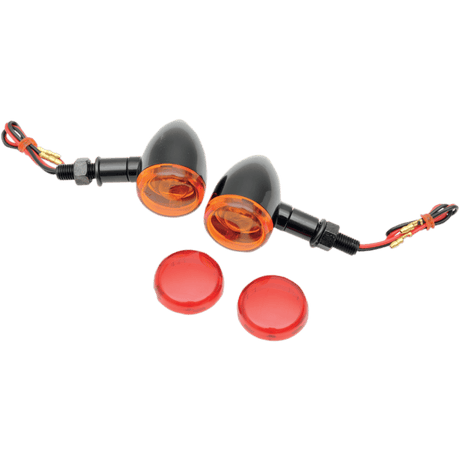 DRAG SPECIALTIES GL/BLK DUECE LIGHTS AMB/RED STUD PR - DRIVEN Canada's Powersports 2040 - 1041