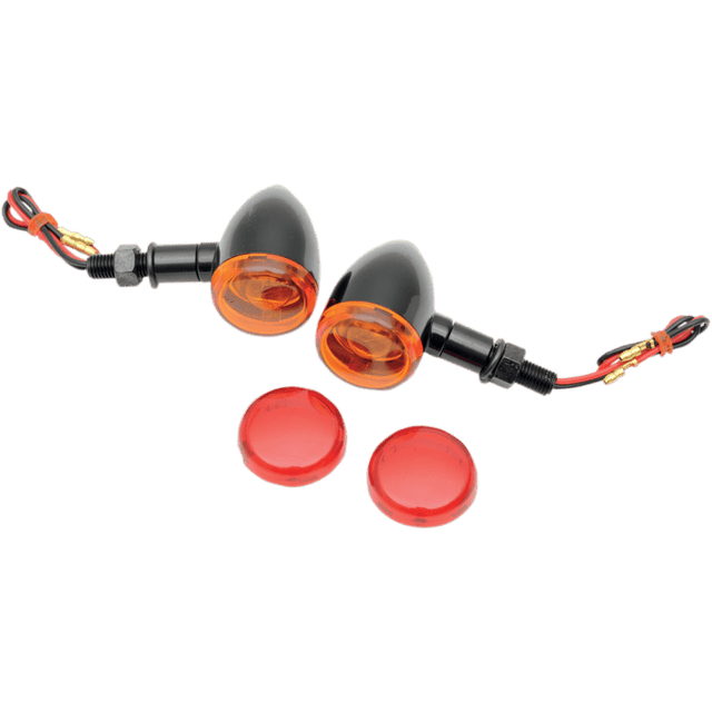 DRAG SPECIALTIES GL/BLK DUECE LIGHTS AMB/RED STUD PR - DRIVEN Canada's Powersports 2040 - 1041