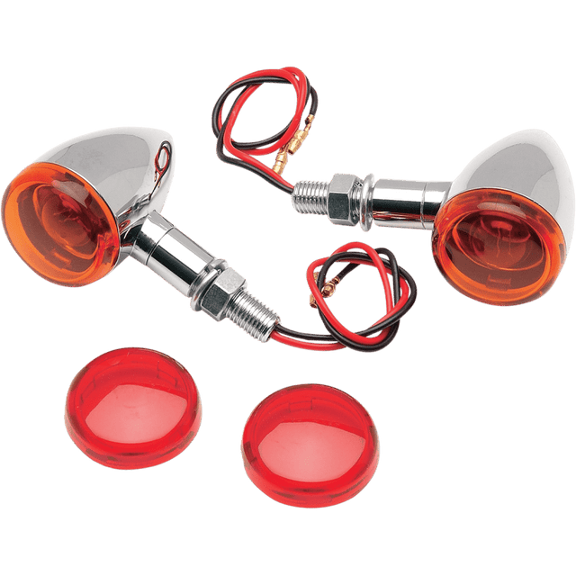 DRAG SPECIALTIES MINI DEUCE MARKER LIGHTS AMB/RED (PR) (2040 - 0278) - DRIVEN Canada's Powersports 2040 - 0278