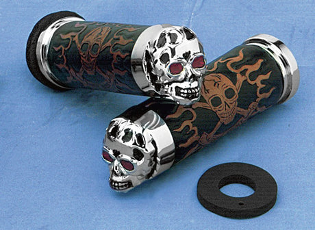 DRAG SPECIALTIES SKULL GRIPS W/EYES (PR) - DRIVEN Canada's Powersports DS - 243256