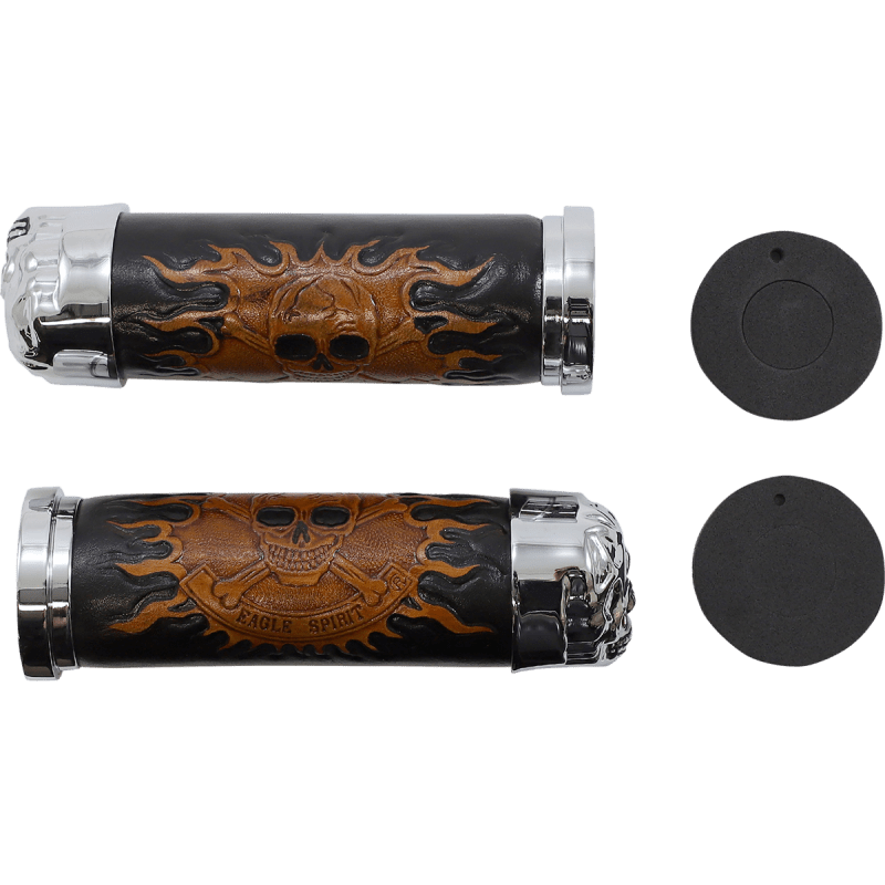 DRAG SPECIALTIES SKULL GRIPS W/EYES (PR) - DRIVEN Canada's Powersports DS - 243256