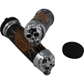 DRAG SPECIALTIES SKULL GRIPS W/PLAIN EYES (PR) (DS - 243255) - DRIVEN Canada's Powersports DS - 243255