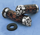 DRAG SPECIALTIES SKULL GRIPS W/PLAIN EYES (PR) (DS - 243255) - DRIVEN Canada's Powersports DS - 243255