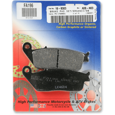 EBC BRAKE PADS FA SERIES FA196 - DRIVEN Canada's Powersports 010196FA196