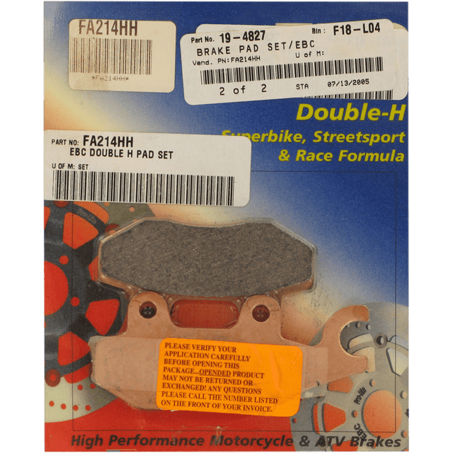 EBC BRAKE PADS HH SERIES FA214HH - DRIVEN Canada's Powersports 840655059745FA214HH