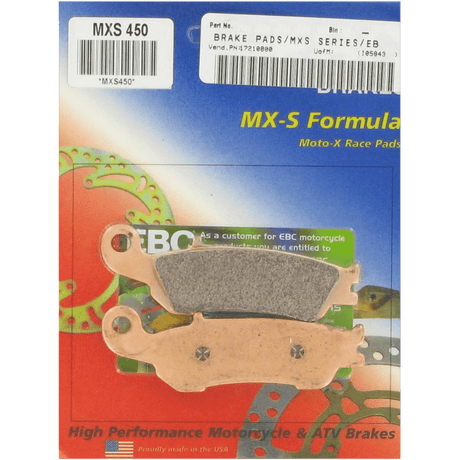 EBC BRAKE PADS MXS SERIES MXS450 - DRIVEN Canada's Powersports 010450MXSMXS450