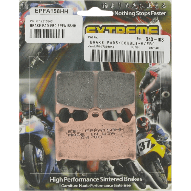 EBC EPFA SERIES ROAD RACE BRAKE PAD (EPFA185HH) - DRIVEN Canada's Powersports 840655057383EPFA185HH