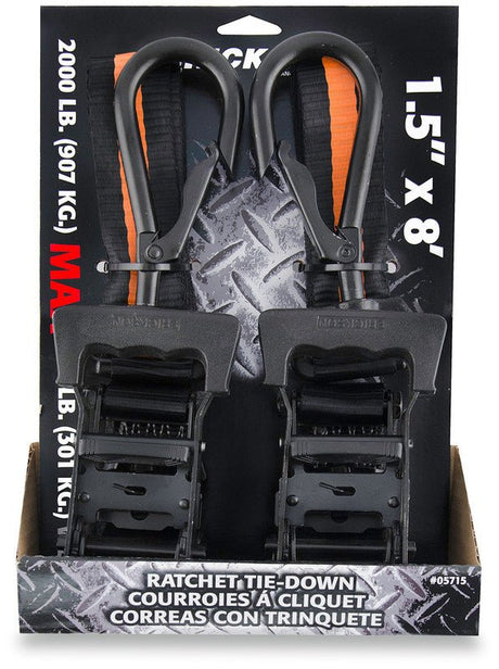 ERICKSON 1.5"X8' 2000 LB RTCHT STRIPE 2PK - DRIVEN Canada's Powersports 06438305715005715 - ER