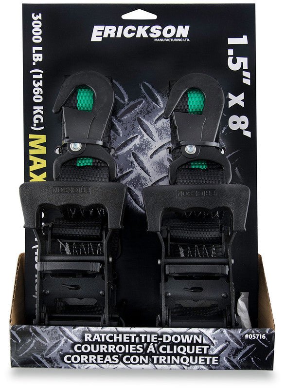 ERICKSON 1.5"X8' 3000LB RTCHT STRIPE 2PK - DRIVEN Canada's Powersports 05716 - ER
