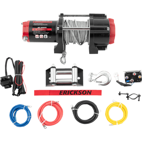 ERICKSON 2500 LB DC WINCH 3/16" X 50' STEEL ROPE (06422) - DRIVEN Canada's Powersports 06438306422606422