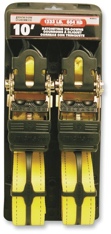ERICKSON 2"X10' 4000LB RATCHET TIE - DOWN 2PK (34410 - ER) - DRIVEN Canada's Powersports 06438334410634410 - ER