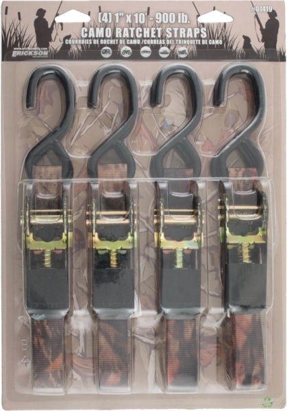 ERICKSON "(4)1""X10' 900 LB RATCHET TIE DOWN STRAP CAMOUFLAGE" - DRIVEN Canada's Powersports 01419