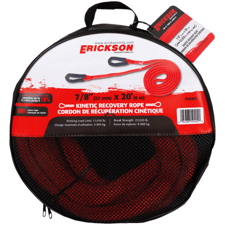 ERICKSON 7/8" X 20' 22,020 LB BREAK STRENGTH KINETIC ROPE (59402) - DRIVEN Canada's Powersports 59402