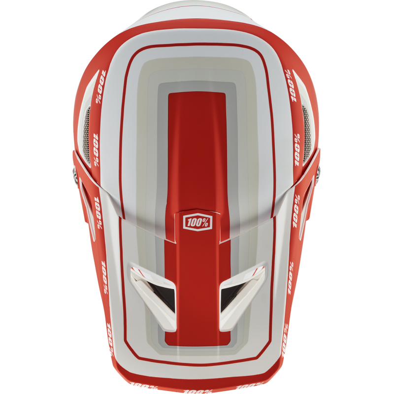 100% STATUS HELMET Topenga Red/White Top - Driven Powersports