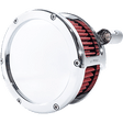 FEULING OIL PUMP CORP. AIR CLEANER BA SOLID COVER CHROME/RED 93 - 99 EVO BT (5467) - DRIVEN Canada's Powersports 5467