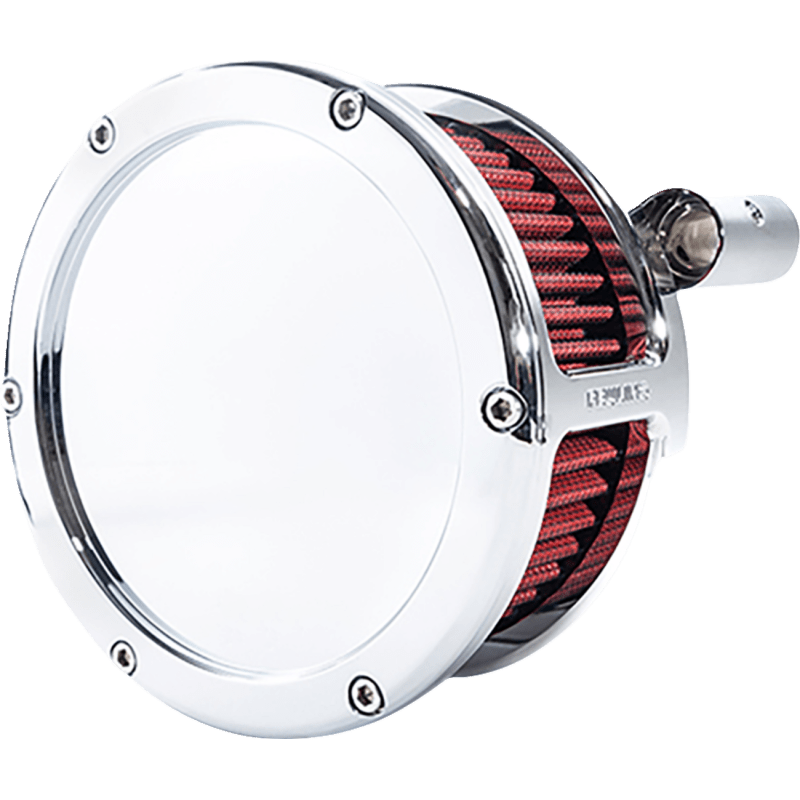 FEULING OIL PUMP CORP. AIR CLEANER BA SOLID COVER CHROME/RED 93 - 99 EVO BT (5467) - DRIVEN Canada's Powersports 5467