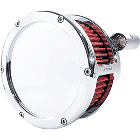 FEULING OIL PUMP CORP. AIR CLEANER BA SOLID COVER CHROME/RED 93 - 99 EVO BT (5467) - DRIVEN Canada's Powersports 5467