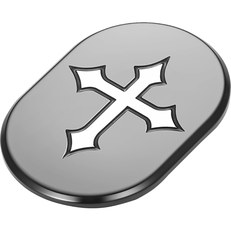 FIGURATI DESIGNS BACK FENDER COVER WITH MALTESE CROSS - LEFT - DRIVEN Canada's Powersports FD41 - AC - BLK - LT