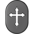 FIGURATI DESIGNS BACK FENDER COVER WITH MALTESE CROSS - LEFT - DRIVEN Canada's Powersports FD41 - AC - BLK - LT