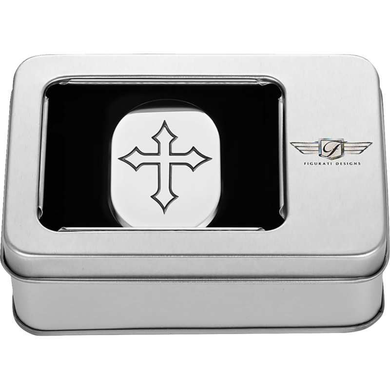 FIGURATI DESIGNS BACK FENDER COVER WITH MALTESE CROSS - LEFT - DRIVEN Canada's Powersports FD41 - AC - SS - LT